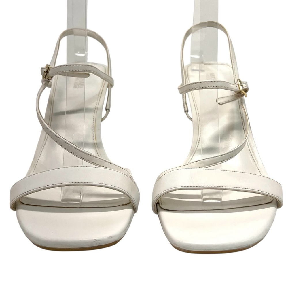 Michael Michael Kors Tasha White Leather Strappy Heels Sandals Women’s 11 - Picture 5 of 15